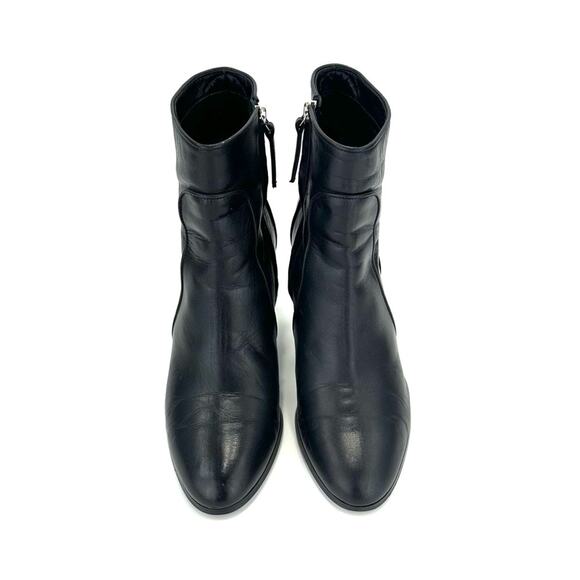 Grigiarancio Anthropologie Black Heeled Ankle Boot Size 9 Italian Leather Bootie - Picture 3 of 13